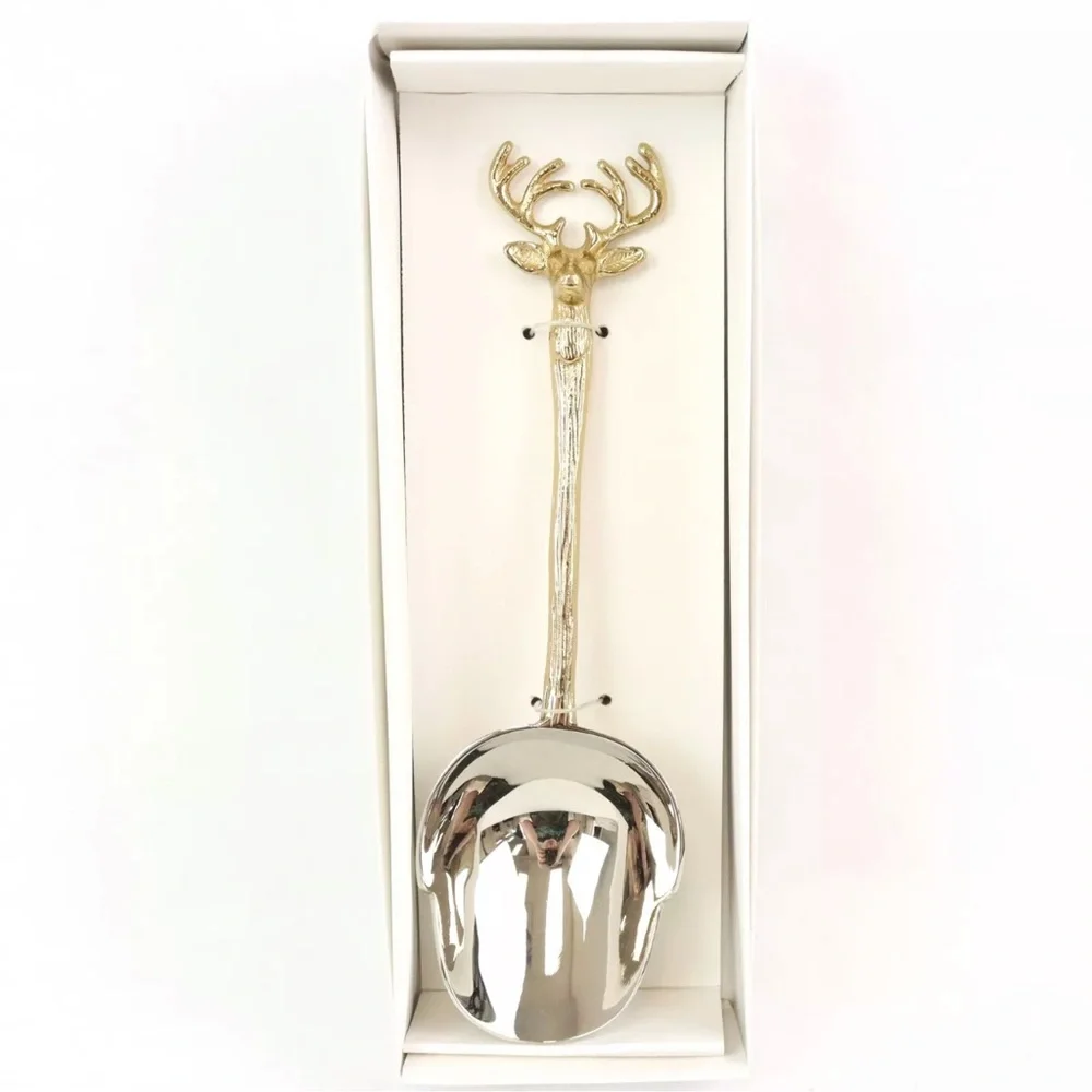 Zodax Peura Stag's Head Assorted Steel/Brass Silverware in Silver‎ Lot of 5